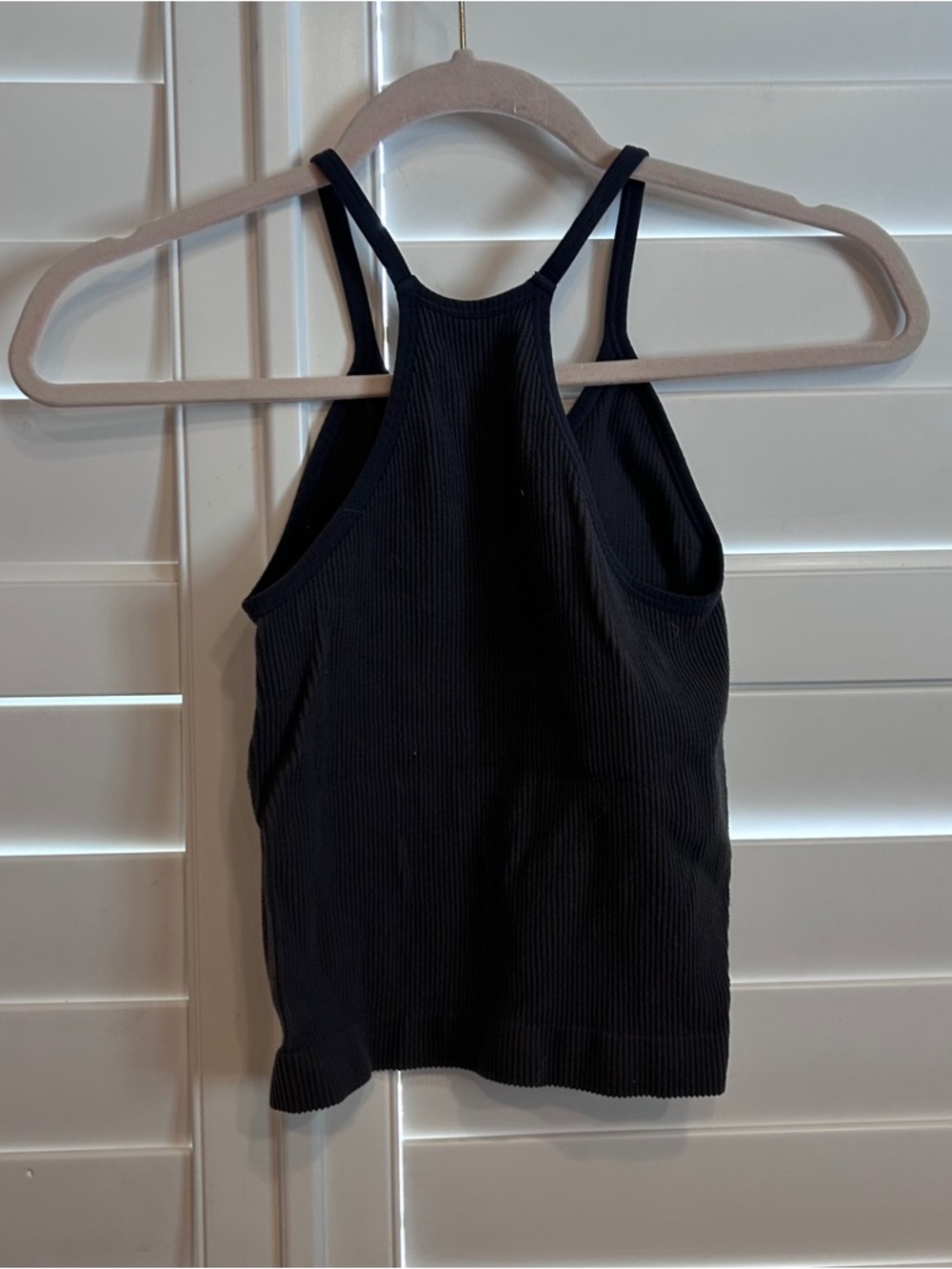 Ododos Ribbed Racerback Cropped Tank Dark Grey XS/S - Picture 3 of 3